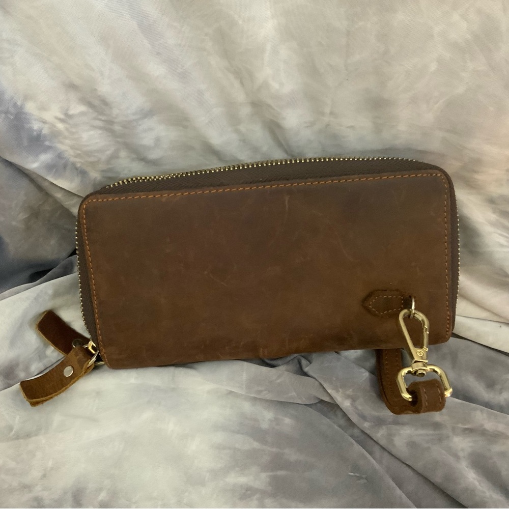 Oiled Leather wallet clutch